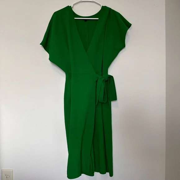 Topshop | Dresses | Topshop Green Wrap Dress | Poshmark